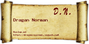 Dragan Norman névjegykártya